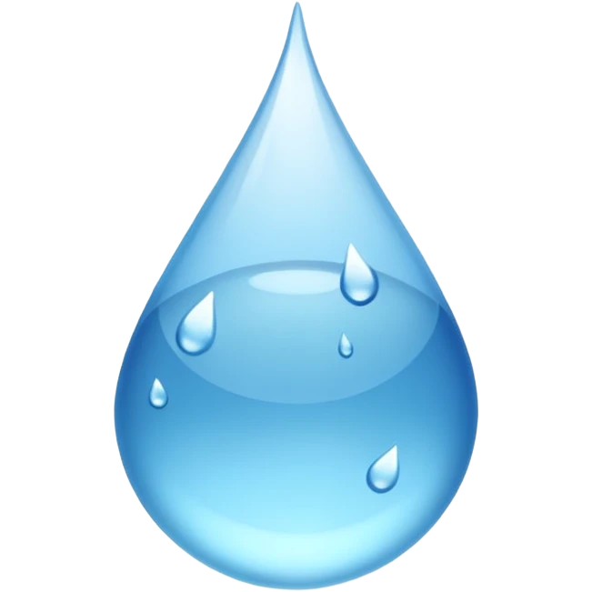 A drop of water in white emoji