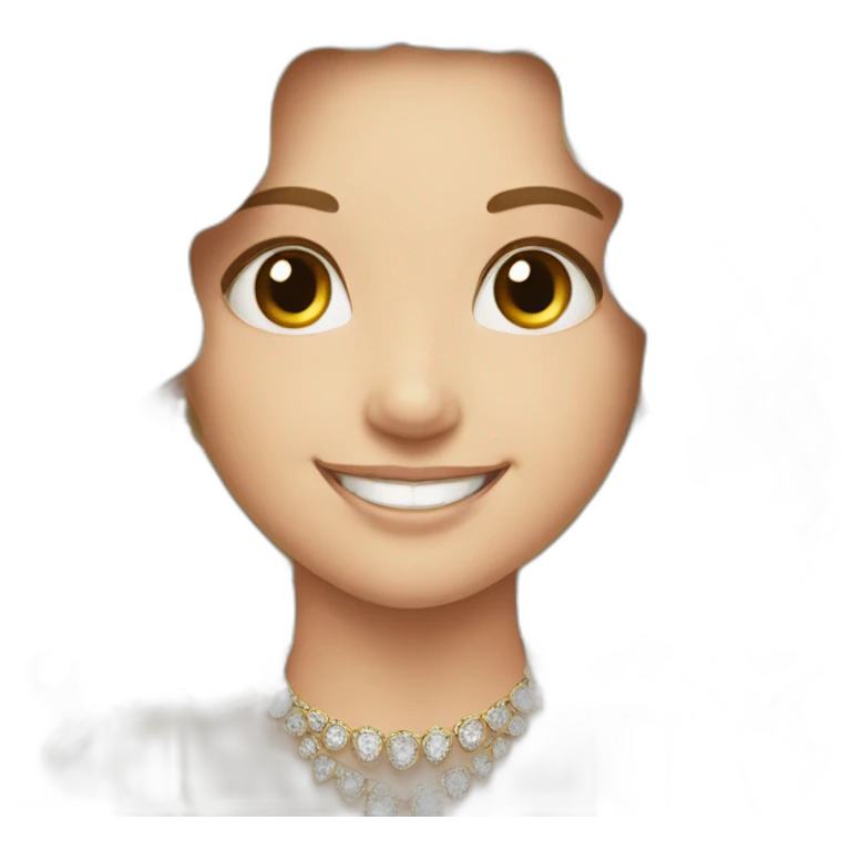 happy white girl with brilliant jewerly emoji