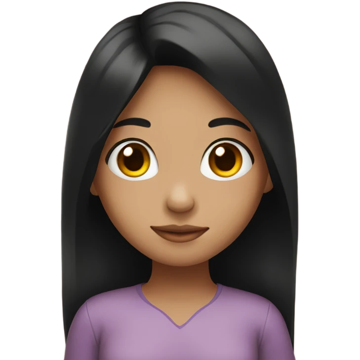 girl, black hair, holding heart  emoji