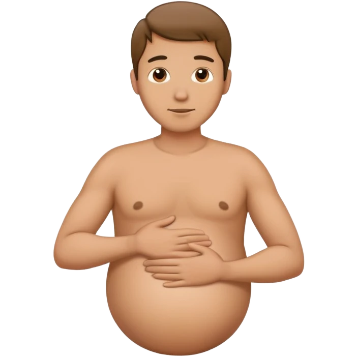 Pregnant man with hand on back emoji