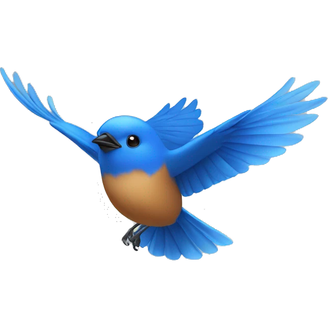 Bluebird flying emoji