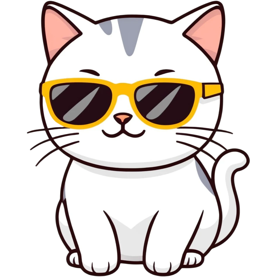 Cat with sunglasses emoji