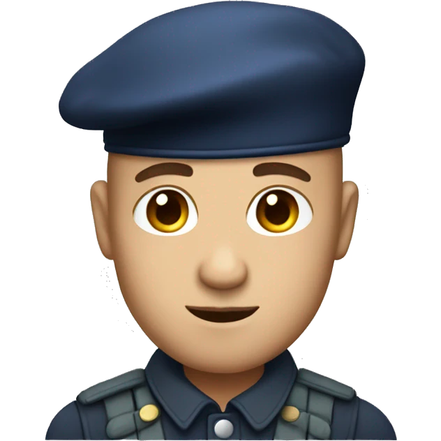 man with french beret and balding emoji