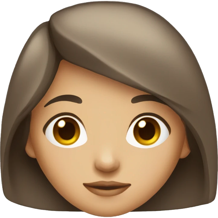 girl with light skin, dark brown hair and brown eyes emoji