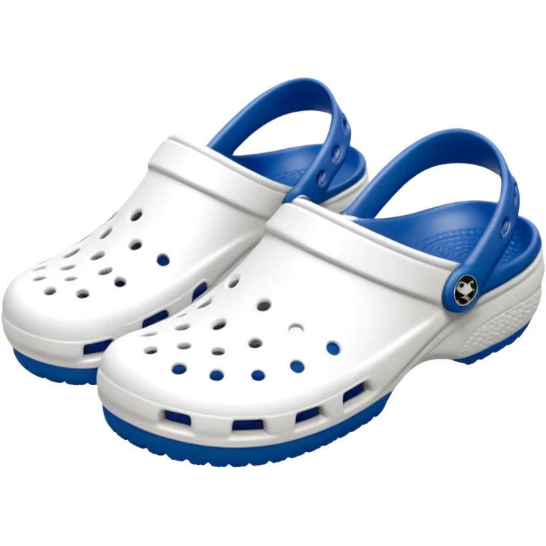 Pure white Crocs clogs, all-white straps and sole, no blue or other colors, matte white material, ventilation holes, dark background, realistic product photo, monochrome white only, no logos. complete white emoji