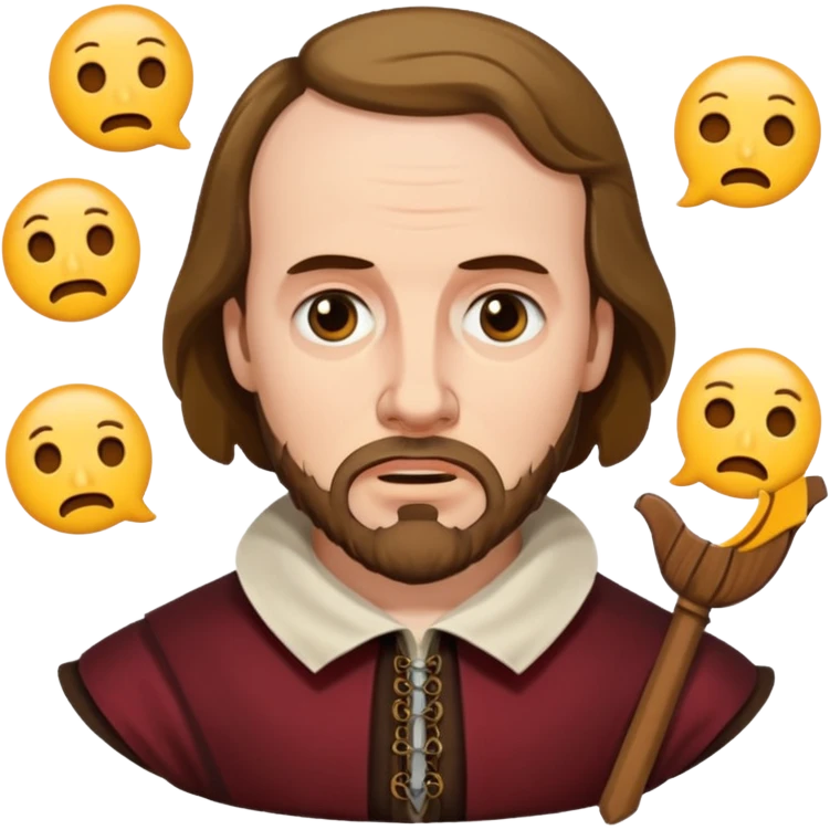 Shakespeare portrait very faithful to original dealing with emojis emoji