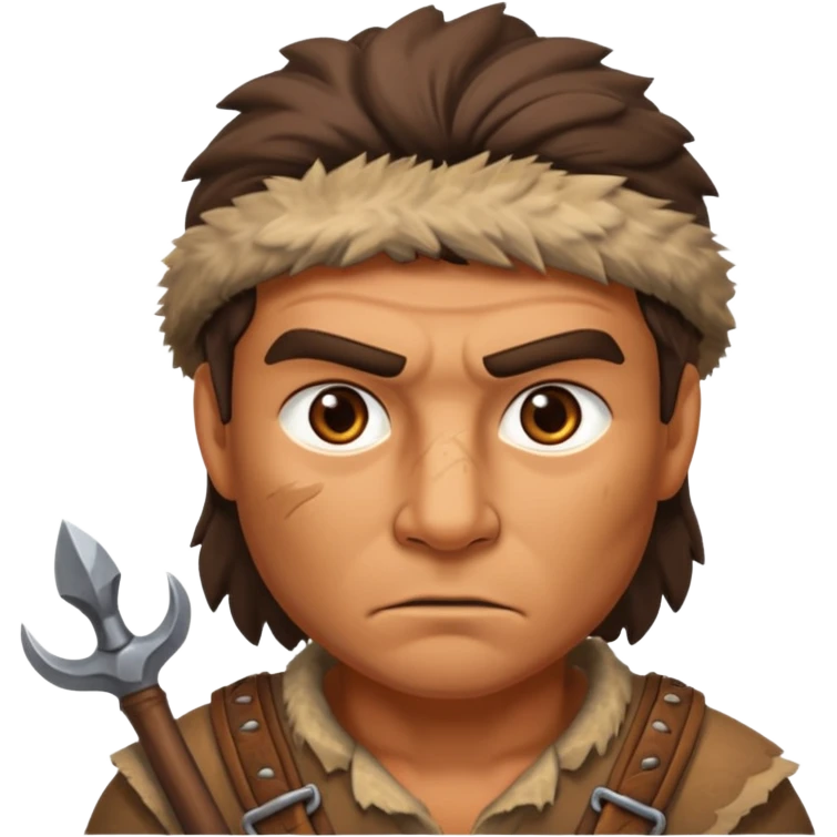 stone age hunter face emoji