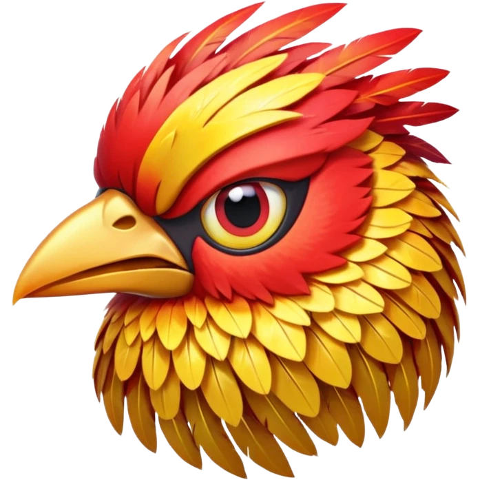 glitter red and yellow anger bird emoji