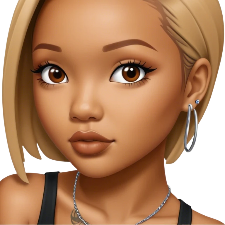 3d Hyper Realistic tattoo Karrueche Tran photo  emoji