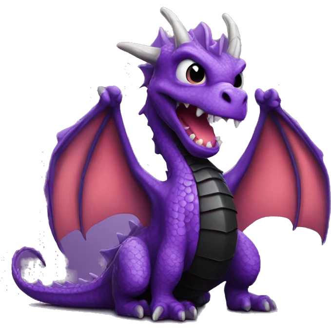 Dragon violette et noir game over emoji