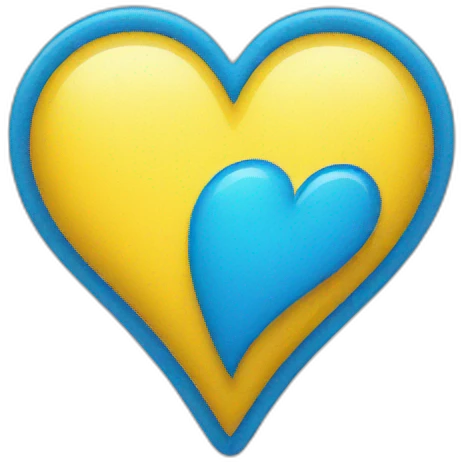 heart yellow and blue emoji