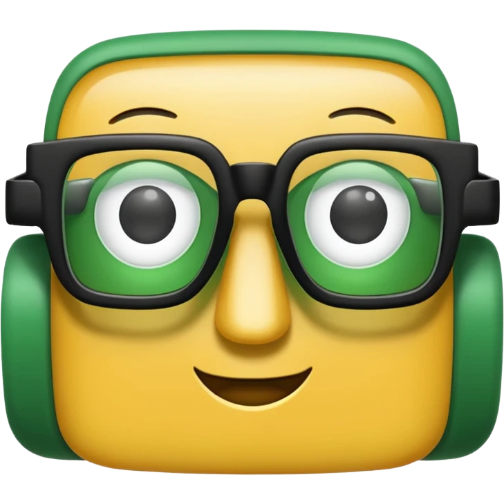 Green Square Spects. only spects. emoji