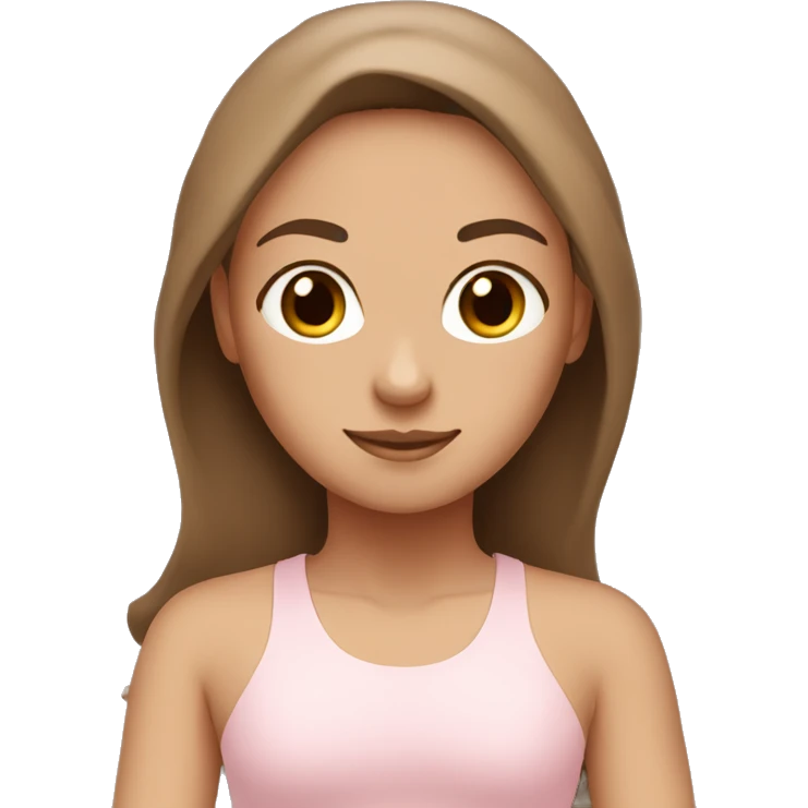 tan white yoga girl with brown hair light pink clothes  emoji
