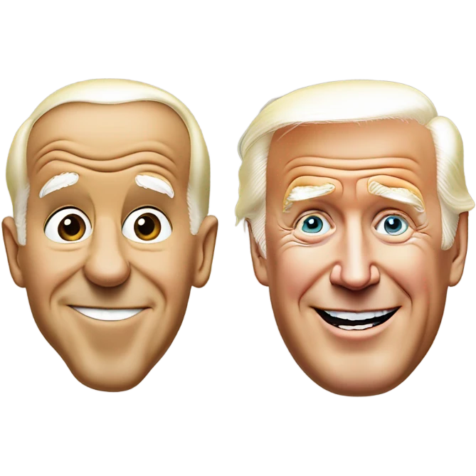 Joe Biden and Donald trump with their mouths together emoji