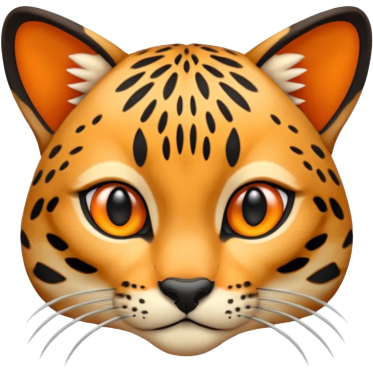 Draw an emoji of the face of an ocelot. Make it schematic. emoji