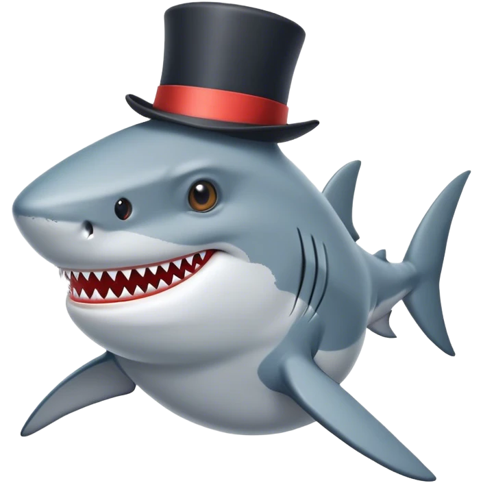 Shark with a top hat emoji