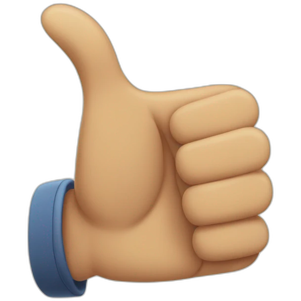 a thumbs up with the thumb curled emoji
