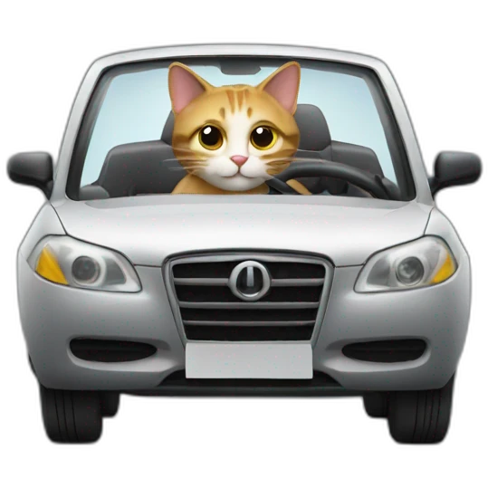 a cat driving a car emoji