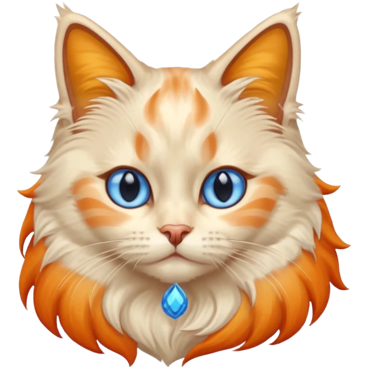 Flame point ragdoll cat with orange ears emoji