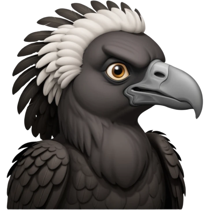   Old black angry  vulture looking ahead emoji