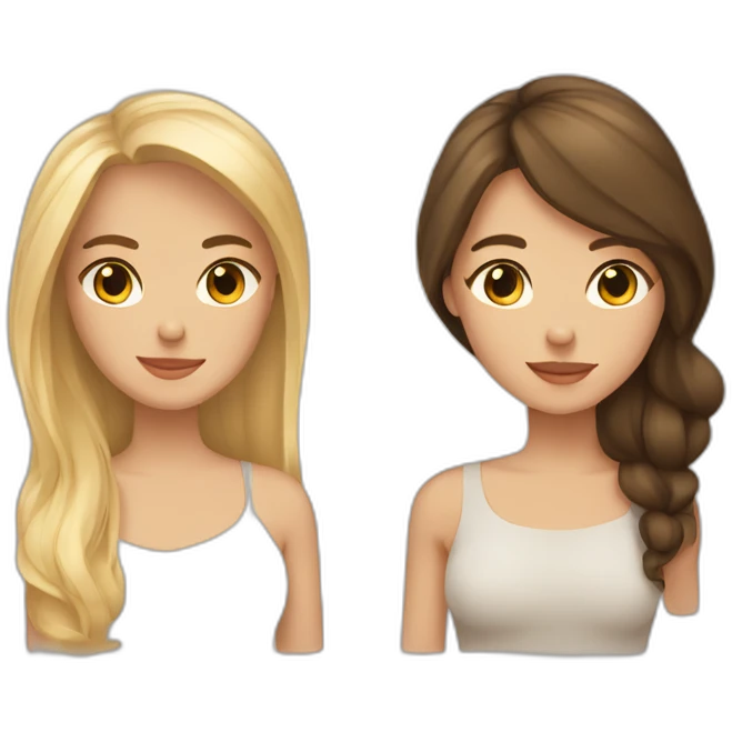 Fille blonde et fille brune qui se tienne la main emoji