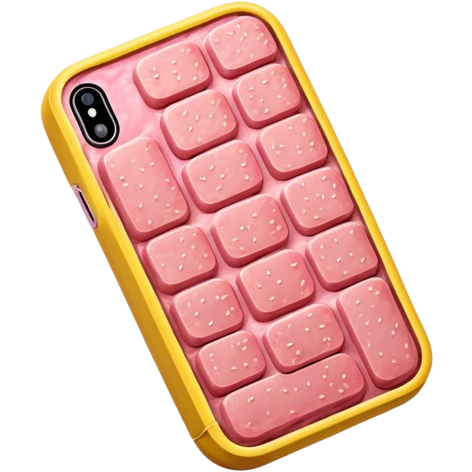 cell phone made of spam meat emoji