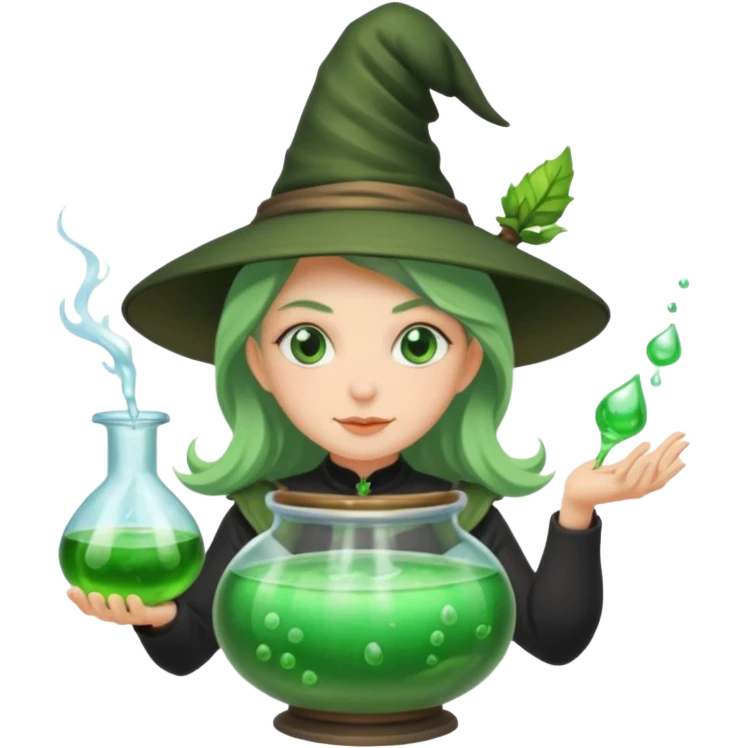 green witch cooking potion emoji