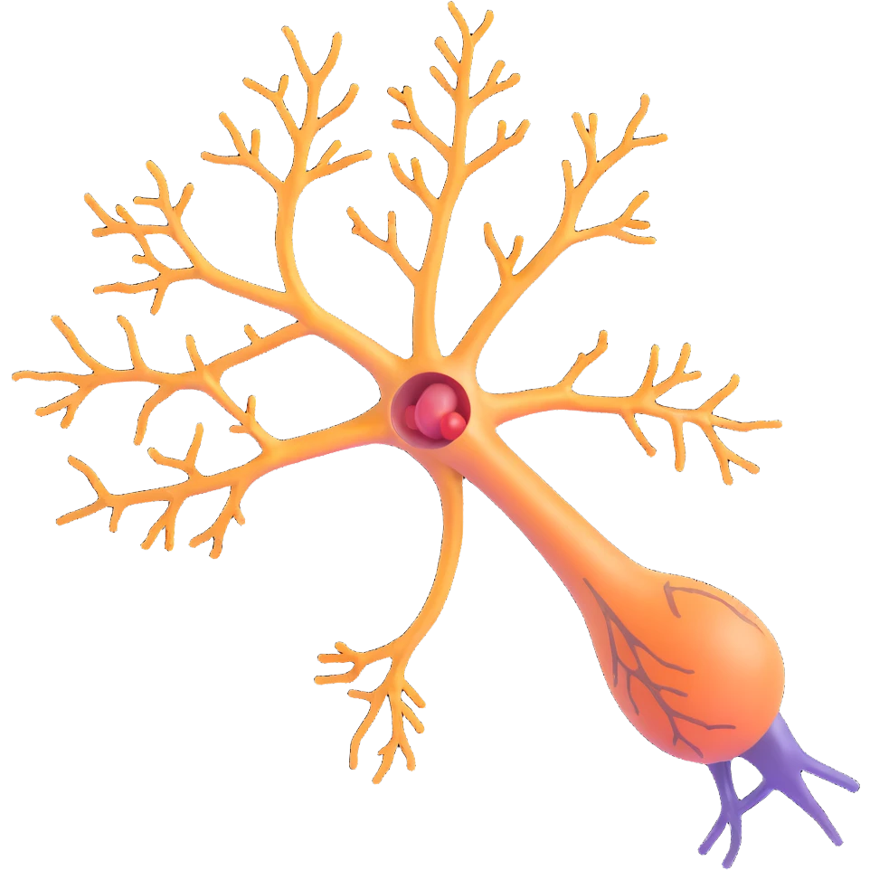 medical illustration of a neuron with its myelin sheath breaking down, detailed, clear anatomy emoji