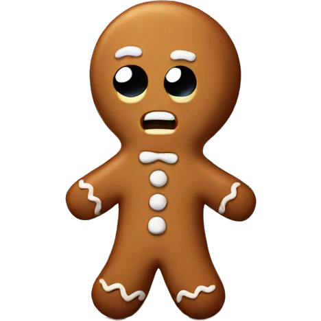 sad confused gingerbread man emoji