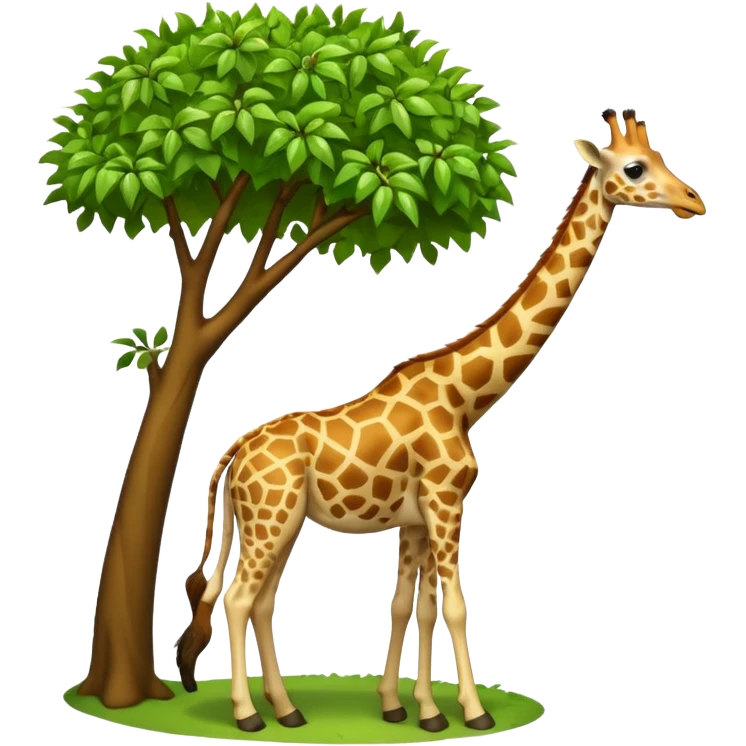 giraffe eating leaves from a tree emoji