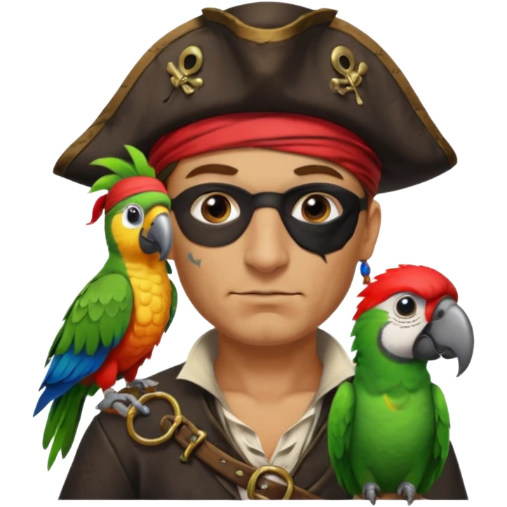 pirate and parrot emoji