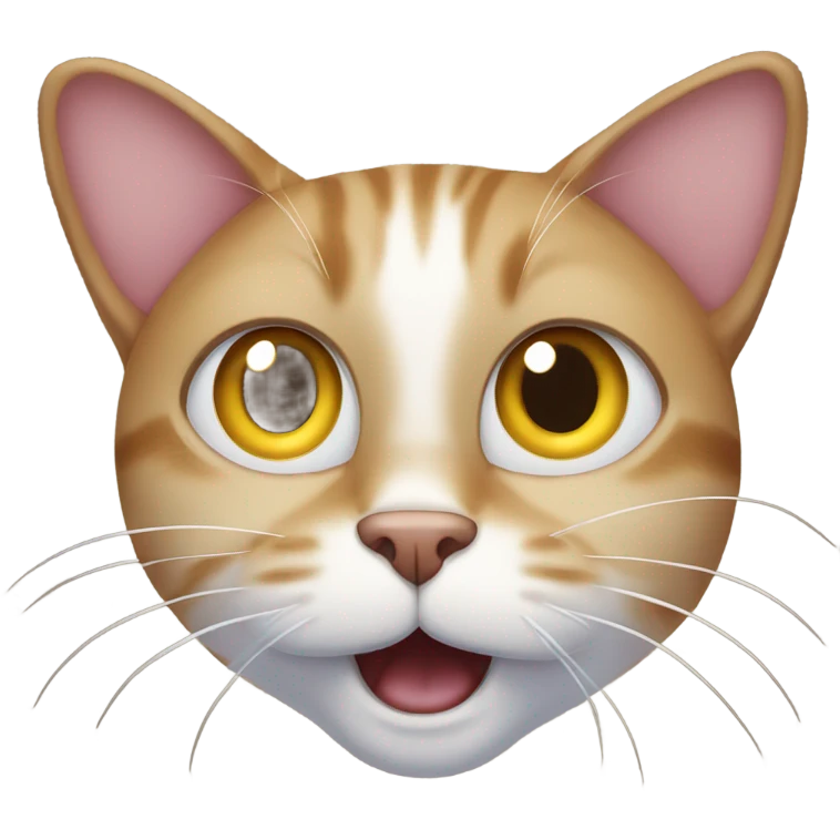 Cat with giant eyes and shocked expression emoji