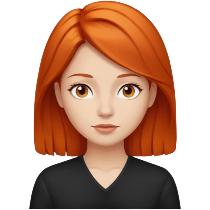 hazme la mima mujer del pelo naranja pero el color del pelo mas oscuro emoji