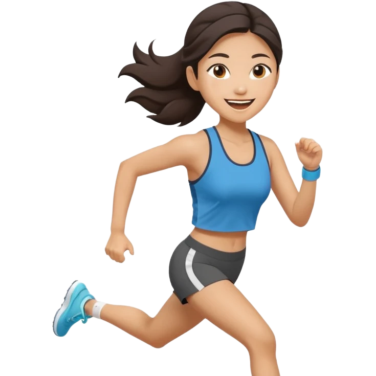 Asian Woman Running to food, must have brunch food emoji