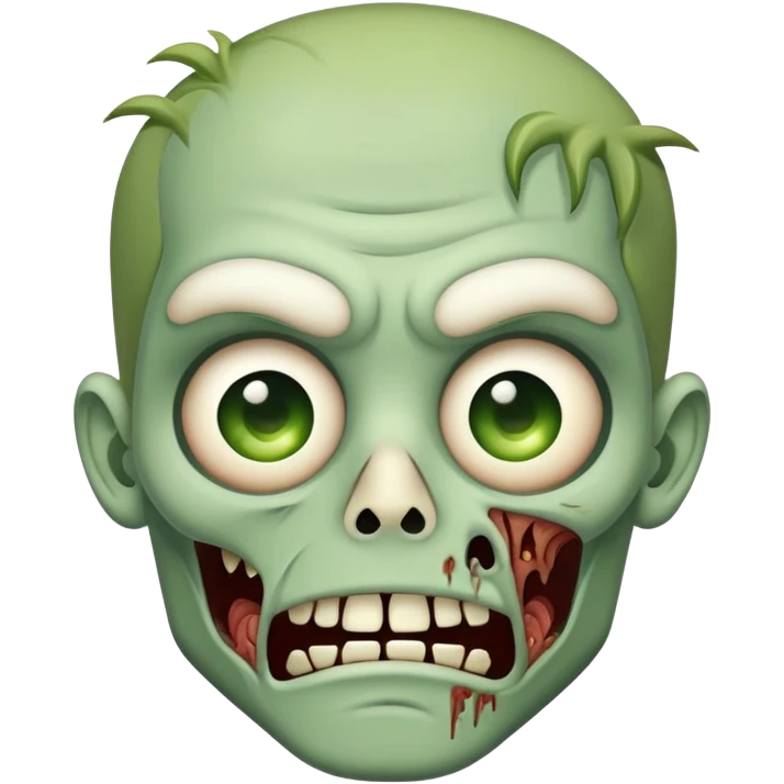 zombie cartoon face with white outline emoji