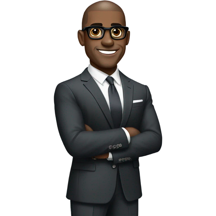 deon sanders with suit and glasses and buzz cut and small eyes  emoji