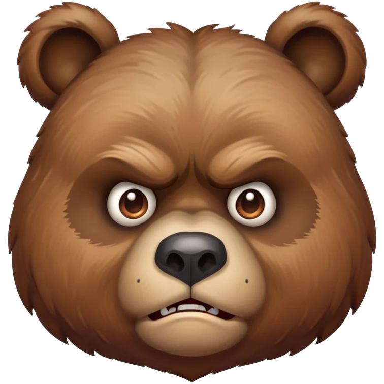 Grumpy bear with angry expression emoji