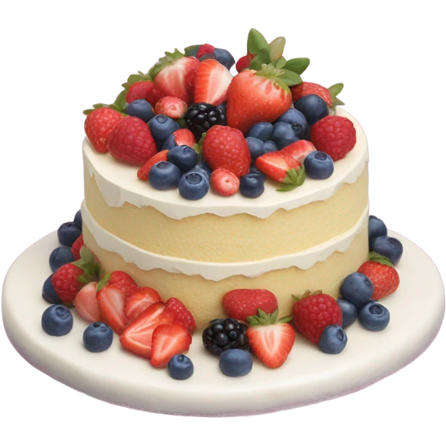 Cream cake with berries emoji