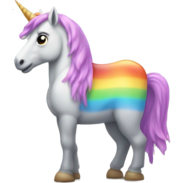 Cheese block with hooves, like a rocky mountain horse, with a rainbow unicorn tail. emoji