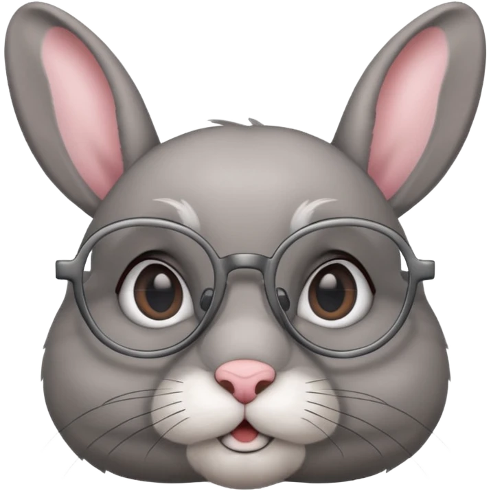 Bunny bust with eyeglasses emoji