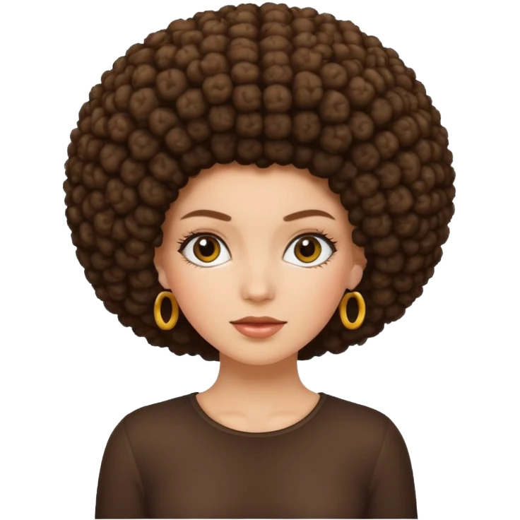 a white girl with a Afro emoji
