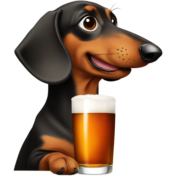 Dachshund drinking bourbon  emoji
