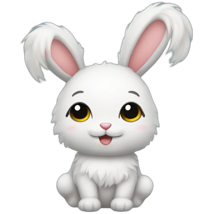 Kaninchen flauschig mit langen Ohren  emoji
