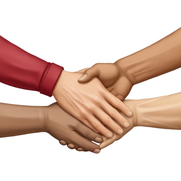 trio hand shake emoji