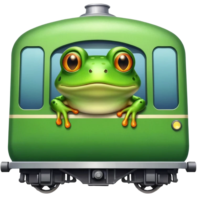 Frog in a train  emoji