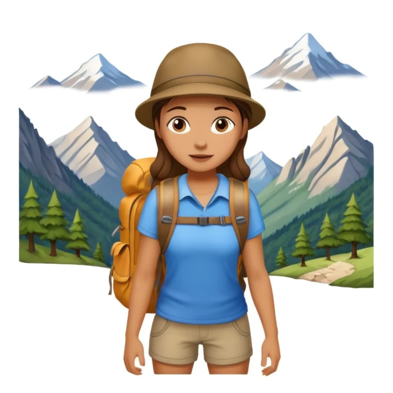 girl back packing mountains background  emoji