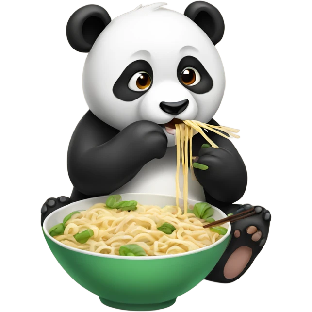 Panda eating noodles emoji