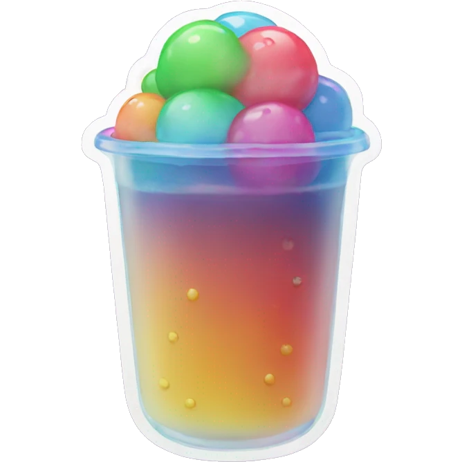 rainbow boba emoji