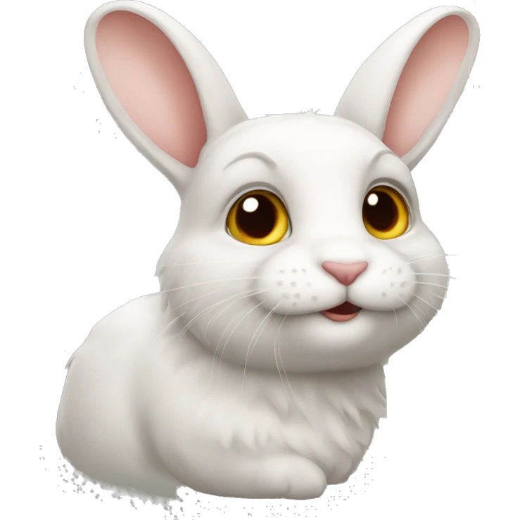 lapin avec chat emoji