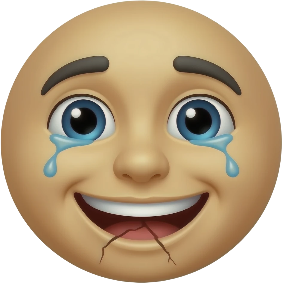 crack and dry face smiley with tears emoji emoji